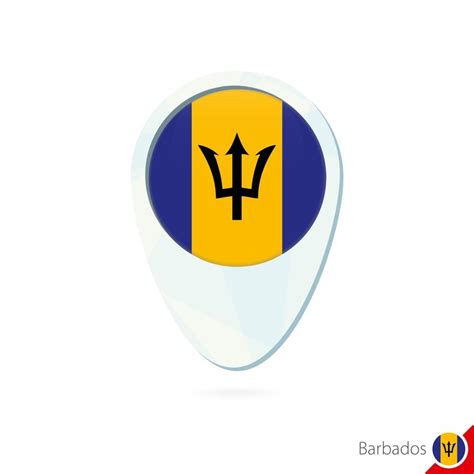 Barbados flag location map pin icon on white background. 8077617 Vector Art at Vecteezy