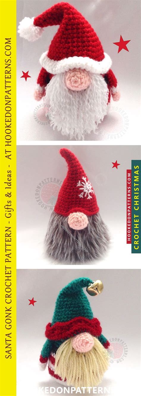 Santa Gonk Crochet Pattern | Crochet xmas, Crochet patterns, Diy crochet