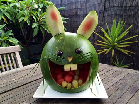 Watermelon Easter Bunny Carving