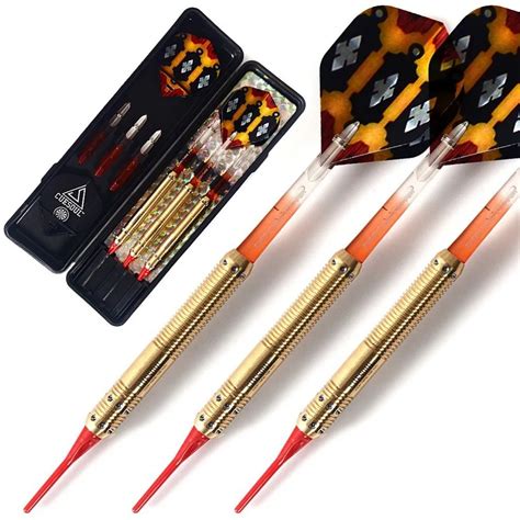 CUESOUL 3pcs Cheap Darts 16 Grams Brass Barrels Darts with Red Plastic ...