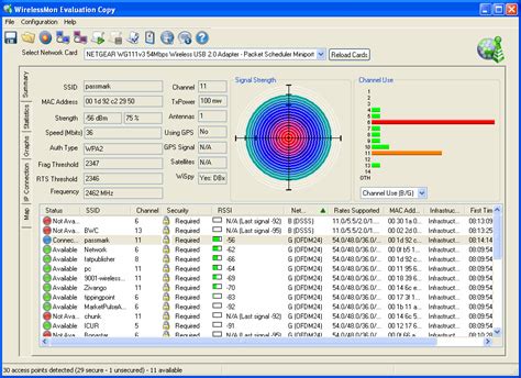 PassMark WirelessMon - Wireless 802.11 WiFi monitoring software