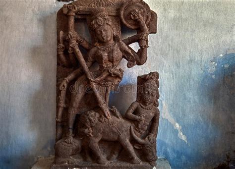 Sculpture of Mahishasura Mardini Lakshman Temple Brick Temple 8thC Sirpur Mahasamund District ...