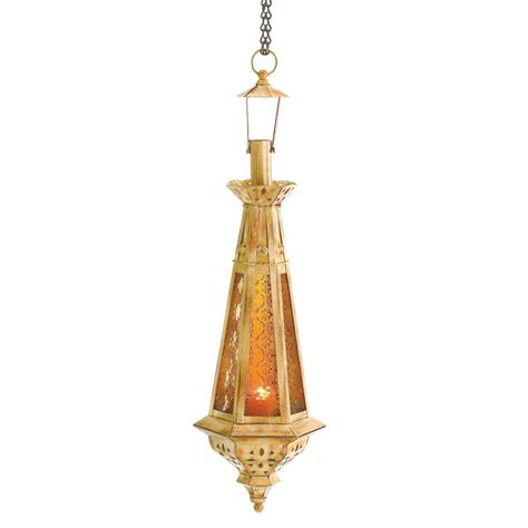 Moroccan Lanterns, Amber Teardrop Hanging Candle Moroccan Outdoor Lantern - Walmart.com ...