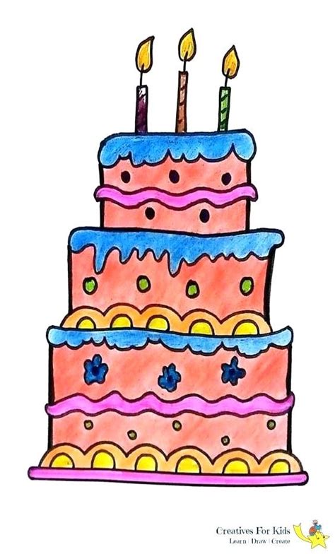 Simple Birthday Cake Drawing | Free download on ClipArtMag