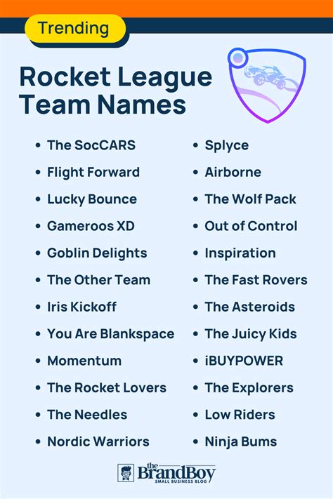 600 Cool Rocket League Team Names Ideas (Generator) - BrandBoy