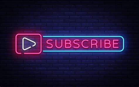 Subscribe Button Neon Signboard Vector Follow Me Neon Sign Design Template Modern Trend Design ...