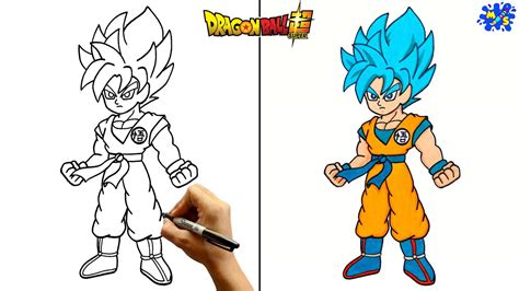 Goku Super Saiyan Blue Drawing || How to Draw Goku Super Saiyan Blue Full Body || Step by Step ...