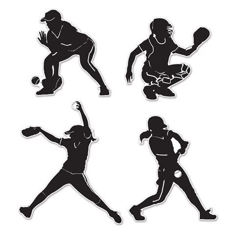 Softball Silhouettes (Case of 48) | Softball catcher, Softball ...