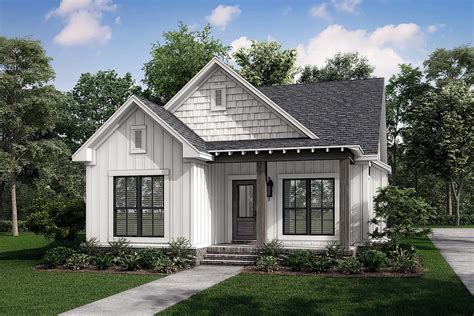 Narrow Craftsman House Plan with Front Porch - 3 Bedroom