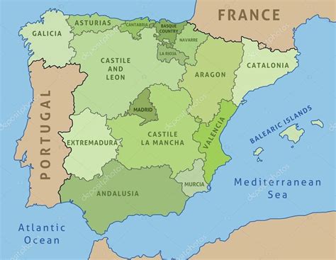 Map of Spain — Stock Vector © tupungato #69096999