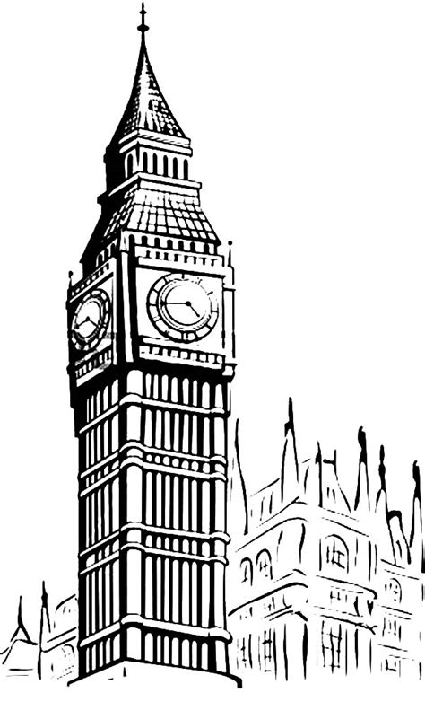 Big Ben Clock Tower Coloring Pages