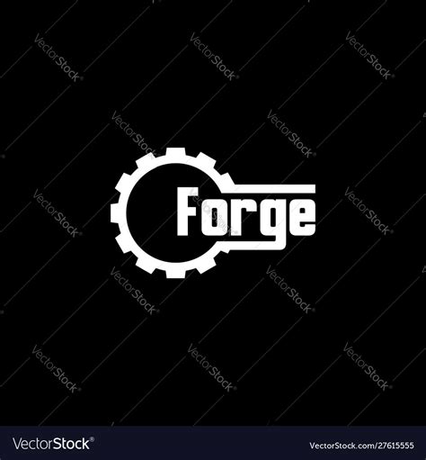 Forge logo template with gear emblem Royalty Free Vector