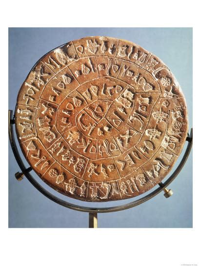 'The Phaistos Disc, with Symbols of Unknown Significance, from Crete, circa 1650 BC (Clay ...