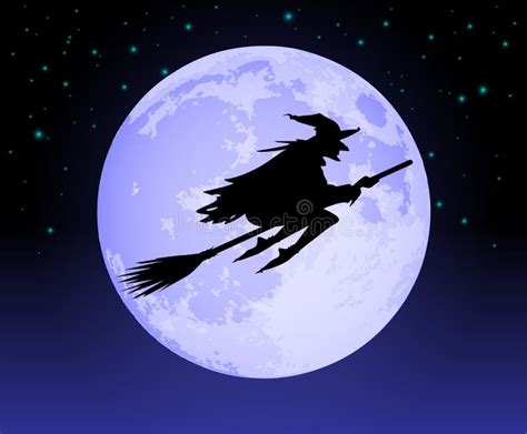 Witch Flying Past The Moon Stock Images - Image: 20977094