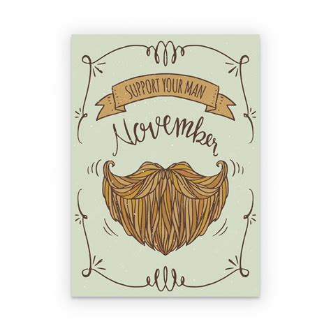 Free Vector | Movember poster with hand drawn beard