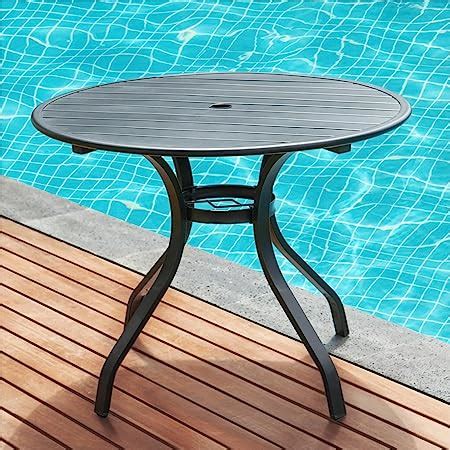 Amazon.com: Small Square Patio Dining Table for 4 People, Modern Commercial Grade Resin Outdoor ...