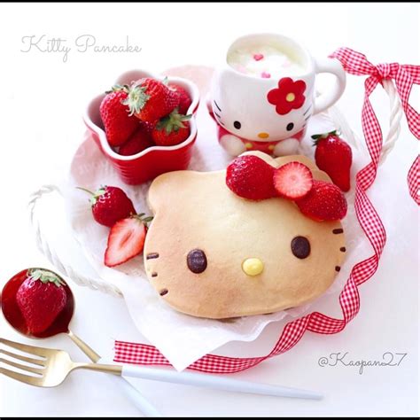 Hello Kitty pancake by @kaopan27 | Comida kawaii, Comida, Desayuno