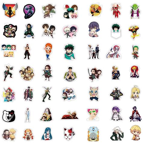 200 Pcs Anime Mixed Stickers,Vinyl Waterproof Stickers for Laptop,Bumper,Skateboard,Water ...