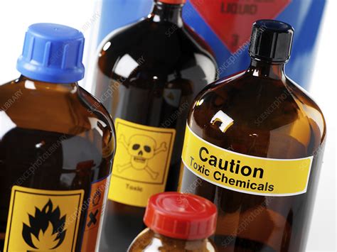 Hazardous chemicals - Stock Image T167/0118 - Science Photo Library