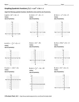 Graphing Quadratic Equations Worksheet | Ismaelguiade Muntanya