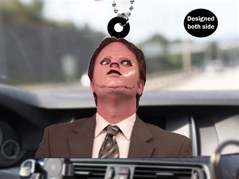 Dwight Schrute the Mask Funny Meme Car Rear View Mirror Ornament ...