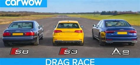 Audi S8 vs Audi S3 vs Audi A8 - DRAG RACE, ROLLING RACE & BRAKE TEST - Turbo and Stance