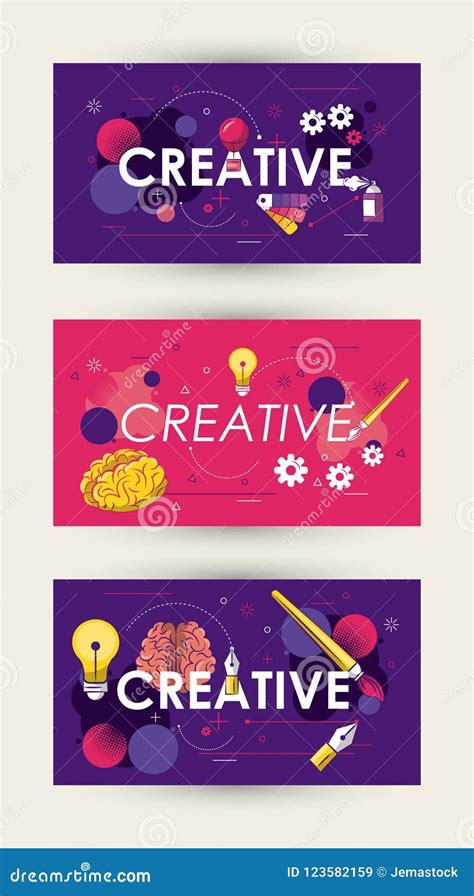 Set of Creative Cards Design Stock Vector - Illustration of collection ...