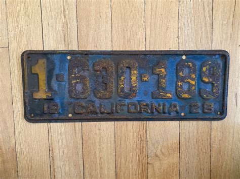 Vintage California License Plate From 1928 - Etsy