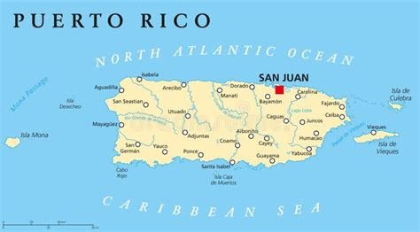 Puerto Rico Political Map stock illustration. Illustration of capital ...