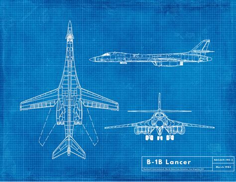 USAF B-1B Lancer Bomber Blueprint Instant Download Printable - Etsy