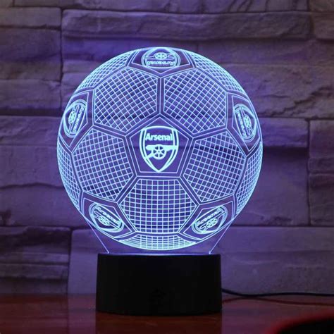 Arsenal FC Lampe optique LED illusion 3D Football Table Lamp Home Bedroom Decorative Mood ...