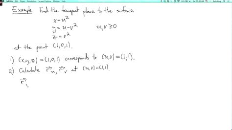 Multivariable calculus 4.5.3: The tangent plane to a parametrized surface - YouTube