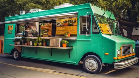 Premium AI Image | Vegetarian food truck with variety of plant based