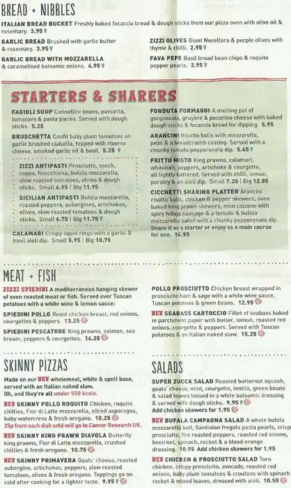 Zizzi Menu, Menu for Zizzi, Piccadilly, Manchester - Zomato UK