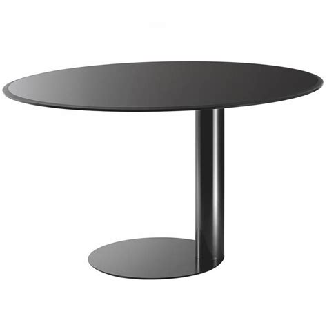 Gallotti and Radice Oto Table in Black, Blue-Grey or Liquorice Colored Glass Glass Round Dining ...