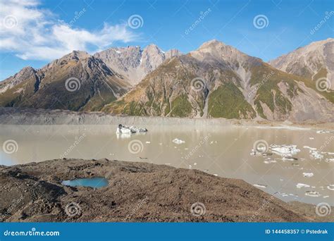 Icebergs Floating on Tasman Lake in Mount Cook National Park, New ...