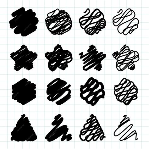 Premium Vector | Scribble style set of shapes