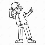 Baseball Coach Isolated Coloring Page For Kids Stock Vector  sketch template