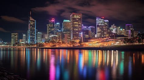 Premium AI Image | Night view of Queens Wharf Brisbane