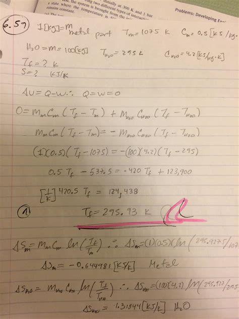 In a heat-treating process, a 1-kg metal part, initially at 1075 K, is ...