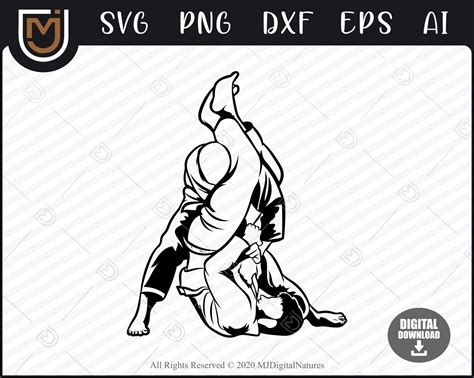 Dxf Sunset Aggressive Cuddling Jiu-Jitsu Svg Png Silhouette for Mma Lover Bjj SVG Cut File ...