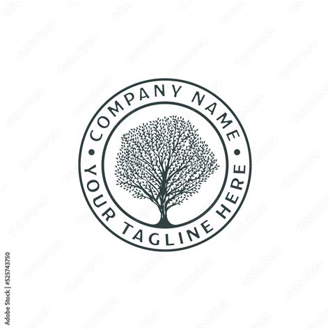 Green Tree emblem logo. modern green garden logo design template Stock Vector | Adobe Stock