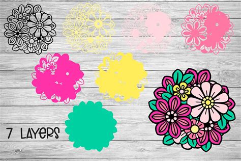 Mandala SVG 3d SVG Layered Flower Floral Mandala SVG. - Etsy