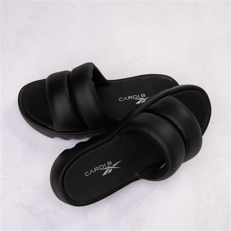 Womens Reebok x Cardi B Slide Sandal - Black | Journeys