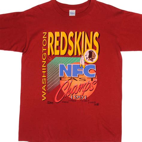 VINTAGE NFL WASHINGTON REDSKINS TEE SHIRT 1991 SIZE LARGE MADE IN USA ...