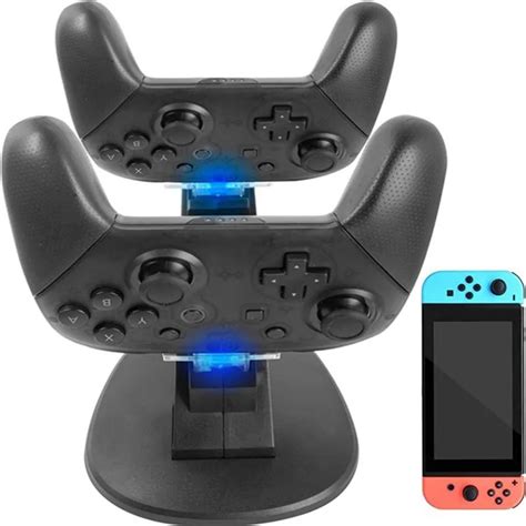 For Nintendo Switch Pro Controller Charger Dual Controller Charger Charging Dock Stand Station ...