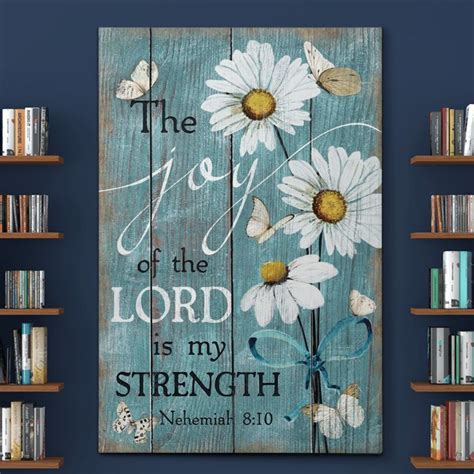 Bible Verse Wall Art - The joy of the Lord is my strength Canvas | Wall ...