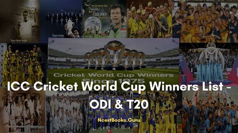 Cricket World Cup Winners List | ICC Men World cup Winners & runner ups