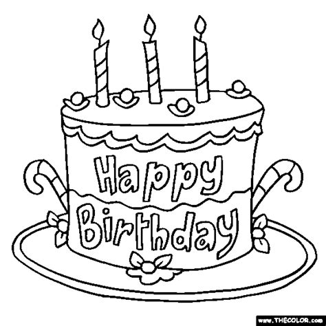 Gambar Birthday Online Coloring Pages Page 1 Happy Cake Cakes di ...