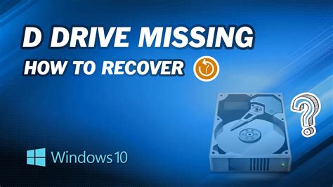 How to Recover D Drive Suddenly Missing in Windows 10 - YouTube